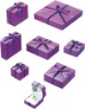 Wholesale Purple jewelry case with mechanical closure and bow on the top