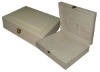 PU leahter box with white suede lining