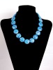 Wholesale 2011 New Fashion Round blue gemstone necklace