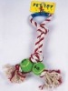 Wholesale pet supply-pet toy rope with tennis ball