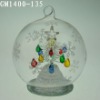 glass christmas ball with LED changing light