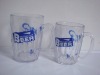 Wholesale 17oz plastic transparent beer mug with handle