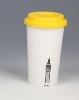 good looking ceramic cup with silicon lid