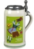 Ceramic beer mug with tinny lid