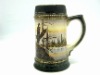 Wholesale 1000ml ceramic emboss beer mug