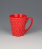Wholesale unique V shape decal ceramic mug