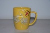 Wholesale yellow big capacity mug with colorful printing