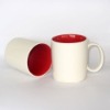 Wholesale white and red glazed promotional mug