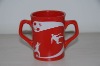 Porcelain decaled coffee mug with two handles