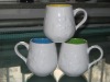 Wholesale ceramic embossed mug ,porcelain mug