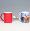 Wholesale red magic color changing ceramic mug