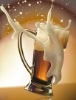 Wholesale clear hand-made beer mug