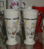 Wholesale porcelain beer mug with stainless steel handle