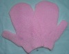 Wholesale pink exfoliating bath glove