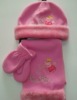 Wholesale baby's lovely polar fleece hat/gloves/scarf set