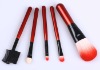 Wholesale 5 pcs red roll travel size makeup cosmetic brush set- good for gift