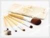 Wholesale 5 pcs bamboo hand travel size makeup cosmetic brush set