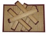 Wholesale Set of 6 Bamboo Placemat Beige & Tan Stripes 12 x 17