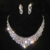 Wholesale Fashion full crystal jewelry sets,costume jewelry necklace and earring sets,high fashion jewelry set