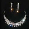 Wholesale Fashion full crystal jewelry sets,costume jewelry necklace and earring sets,fashion costume jewelry tassel necklace