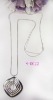 Wholesale 2011 newest design fashion silver plated square alloy pendant long necklace costume jewelry