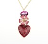 Wholesale Fashion costume jewelry heart flower pendent alloy necklace jewelry