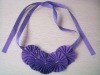 Wholesale costume jewelry ribbon fabric flower handmade necklace