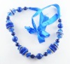 Wholesale Handmade Blue Coconut Shell Triangle Bead Necklace