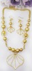 Wholesale 2012 latest fashion designer gold metal necklace set costume jewelry