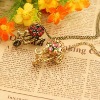 Wholesale 2012 Fashion costume jewelry flower bicycle pendent alloy necklace jewelry