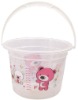 Wholesale Plastic house water bucket (transparent), flexible garden tubs