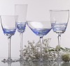 Wholesale clear wine glass with blue line