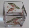 Wholesale square glass vase with decal