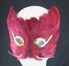 Wholesale MASK EYE Feather Ruby Red with Whiskers