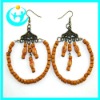 Wholesale Wooden jewelry ring and chain earrings hoops