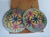 Wholesale polychrome wooden earrings