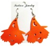 Wholesale New Jewelry Orange engrave flower dangle craft earrings