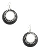 Wholesale Silver wooden large hoop alloy eardrop for women