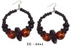 Wholesale wood prayer bead earrings