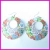 Wholesale polychrome wood & metal earrings