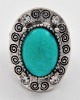 Wholesale Burnished Silver Tone / Turquoise Gemstone / Lead&nickel Compliant / Stretch Ring