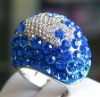 Wholesale 2011 hot selling fashion gemstone, crystal ring alloy