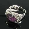 Wholesale Fashion alloy finger ring with gemstone