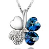 Wholesale fashion necklace glass gemstone and crystal Four Leaf Clover pendant necklace