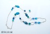 Wholesale fashion diamonds and gemstones white gold necklace HYNK10166/ball chain necklace