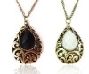 Wholesale Hot seeling fashion gemstone water drop design vintage necklace with flower design
