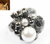 Wholesale 2012 Spring fashion gemstone pearl flower ring