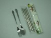 Wholesale delicate 3pcs cutlery with plastic box package
