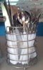 Wholesale 24pcs stainless steel cutlery set with plastic handle packing in gift box
