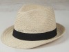 Hot Sell Floral Band Fedora Paper Straw Hat (SO-SH511)